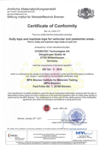 Hydrotec Európai Közösségi megfelelőségi nyilatkozat (Certificate of Conformity) 1